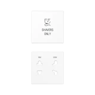 Jung Abdeckung 2fach, Shavers only, Duroplast, Serie A, alpinweiß SOA7522WWPL