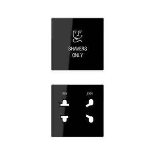 Jung Abdeckung 2fach, Shavers only, Thermoplast, Serie A, schwarz SOA7522BFSWPL