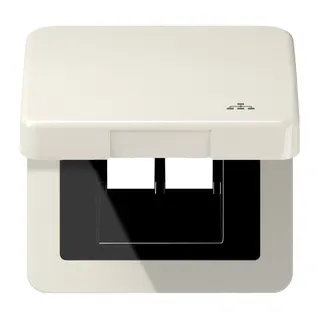 Jung Klappdeckel inklusive Zentralplatte, mit Symbol LAN, Serie CD, weiß CD590KLLAN