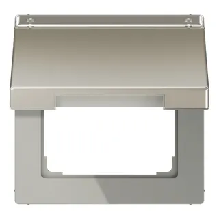 Jung Klappdeckel mit Rückstellfeder, mit Schriftfeld, Aluminium lackiert, Serie LS, dark (lackiertes Aluminium) AL2990NAKLD