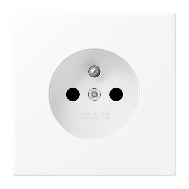 Jung Steckdose, französisch/belgisches System, 16 A 250 V ~, ohne Krallen, SAFETY+, Serie LS, schneeweiß matt LS1520FKIWWM