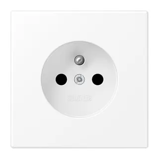 Jung Steckdose, französisch/belgisches System, 16 A 250 V ~, ohne Krallen, SAFETY+, Serie LS, schneeweiß matt LS1520FKIWWM