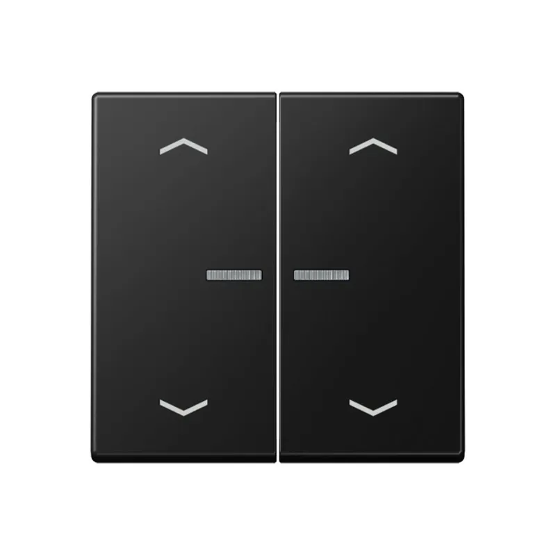 Jung Wippe mit Lichtleiter, mit Pfeilsymbolen für Taster 2fach, Thermoplast lackiert, Serie A, graphitschwarz matt A102KO5PBFSWM
