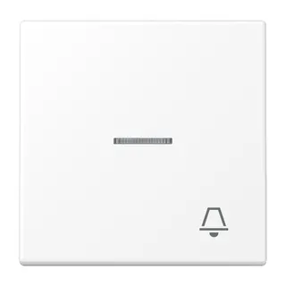 Jung Wippe 1fach mit Lichtleiter, Symbol Klingel, Serie LS, schneeweiß matt LS990KO5KWWM