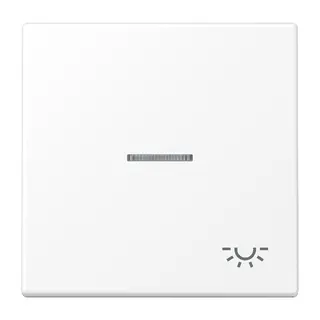 Jung Wippe 1fach mit Lichtleiter, Symbol Licht, Serie LS, schneeweiß matt LS990KO5LWWM
