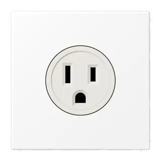 Jung Steckdose, US-Norm NEMA, 15 A 125 V ~, Schraubklemmen, ohne Krallen, Thermoplast lackiert, Serie LS, schneeweiß matt LS521-15WWM