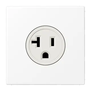 Jung Steckdose, US-Norm NEMA, 20 A 125 V ~, Schraubklemmen, ohne Krallen, Thermoplast lackiert, Serie LS, schneeweiß matt LS521-20WWM