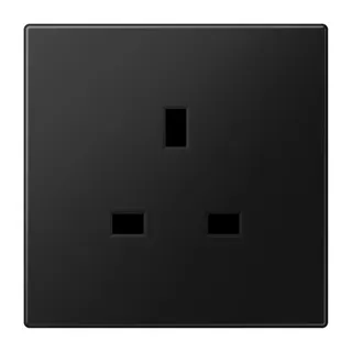 Jung Steckdose, 13 A 250 V ~, Schraubklemmen BS 1363-1, 4 mm2, ohne Krallen, SAFETY+, Serie LS, graphitschwarz matt LS3521SWM
