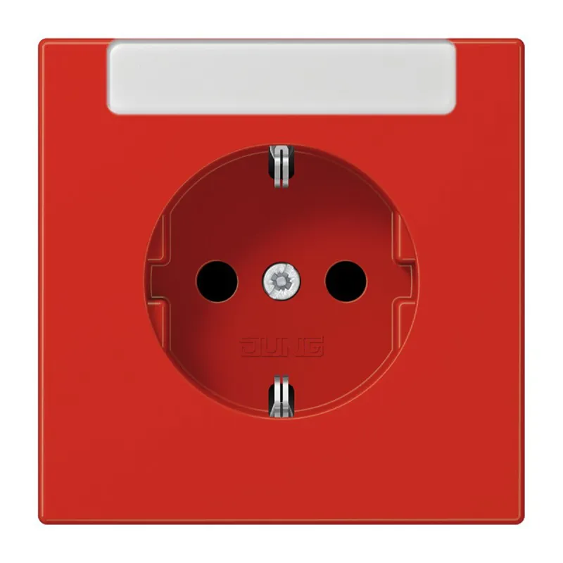 Jung SCHUKO Steckdose, 16 A 250 V ~, mit integriertem Beschriftungsfeld (sprühnebeldicht), SAFETY+, Thermoplast, Se LS1520INART