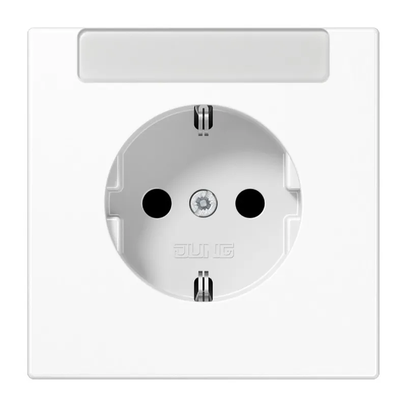 Jung SCHUKO Steckdose, 16 A 250 V ~, mit integriertem Beschriftungsfeld (sprühnebeldicht), SAFETY+, Thermoplast, Se LS1520INAWW