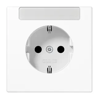 Jung SCHUKO Steckdose, 16 A 250 V ~, mit integriertem Beschriftungsfeld (sprühnebeldicht), SAFETY+, Thermoplast, Se LS1520INAWW