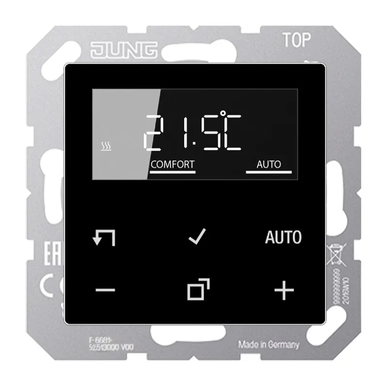 Jung LB-Management Raumthermostat-Set, Serie AS/A, schwarz TRDA1790SW
