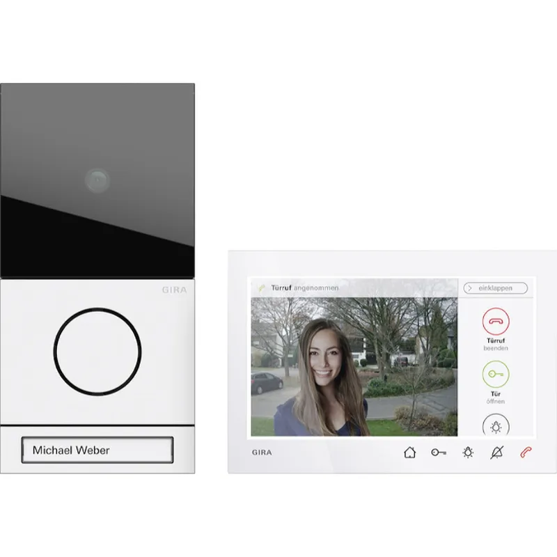 Gira Video-Sprechanlagen-Set 2431902 1-Fam. Wohnungsst. Sys 106 vw
