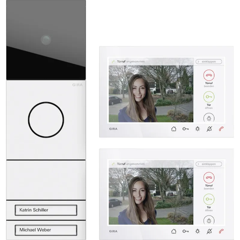 Gira Video-Sprechanlagen-Set 2432902 2-Fam. Wohnungsst. Sys 106 vw