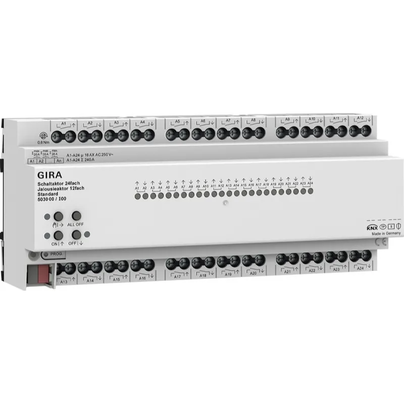 Gira Schalt-/Jalousieaktor 503000 24f/12f 16 A REG Std KNX Secure