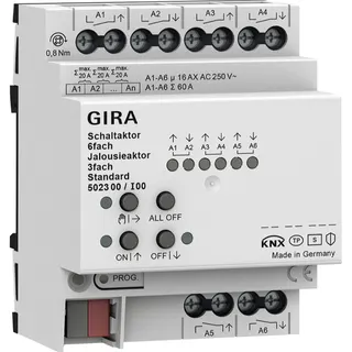 Gira Schalt-/Jalousieaktor 502300 6f/3f 16 A REG Std KNX Secure