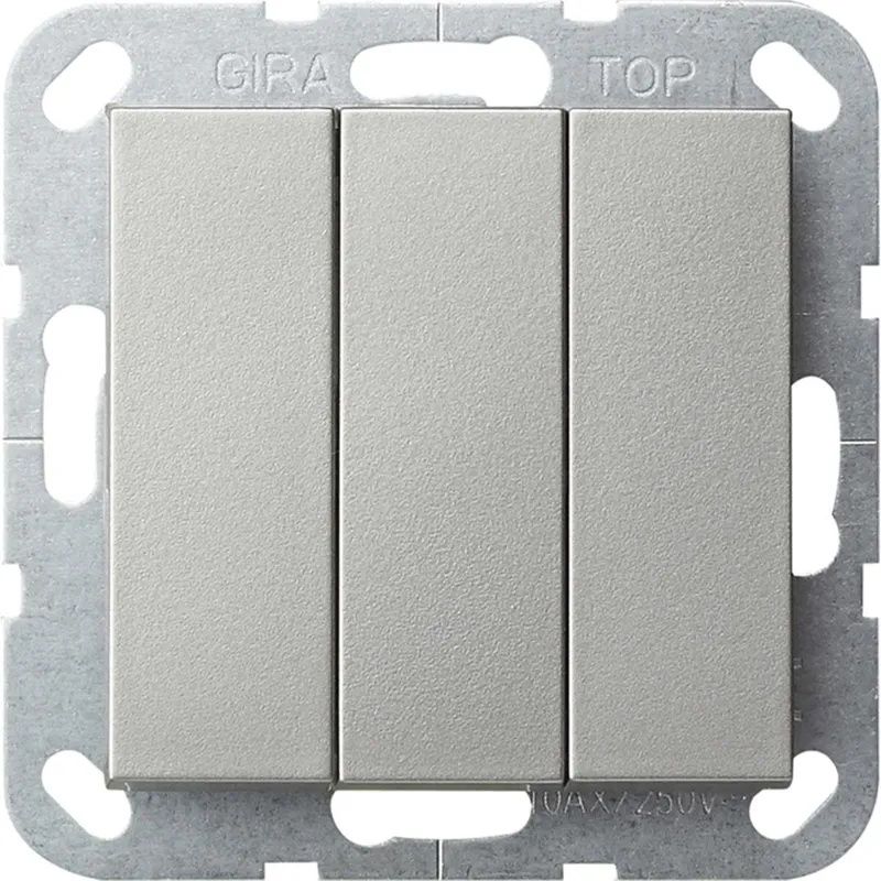 Gira Taster 2844600 BS 3fach 10A Schl. 1p 55 Edelst.