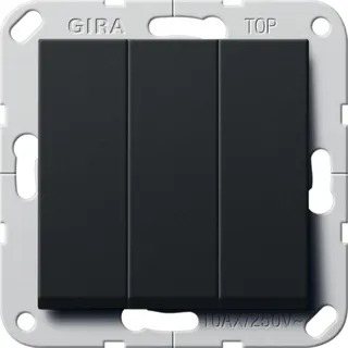 Gira Wippschalter 2830005 BS 3f Aus System 55 schwarz m