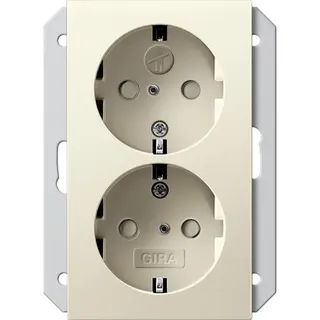 Gira SCHUKO-Doppel-Steckdose 273501 Geräted. 1,5fach System55 cw