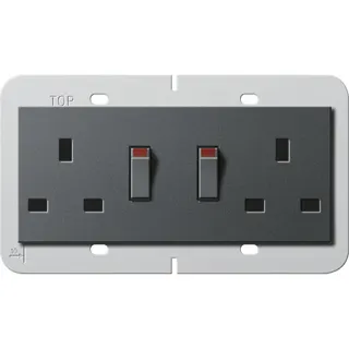 Gira Doppelsteckdose 278328 BS 13A Syst. 55 BS 80 Ant