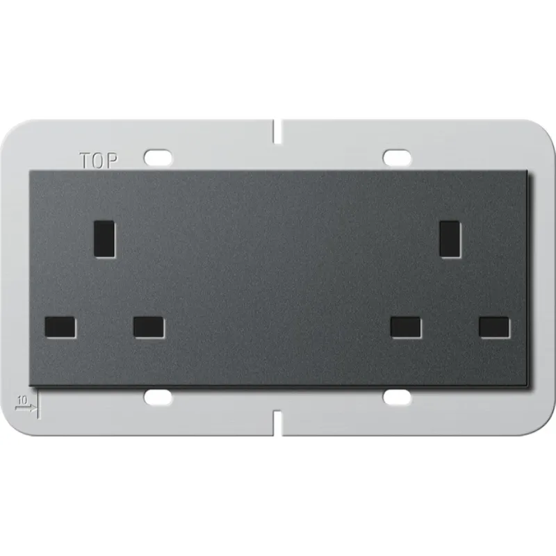 Gira Doppelsteckdose 278228 BS 13 A System 55 BS 80 anthrazit