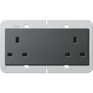 Gira Doppelsteckdose 278228 BS 13 A System 55 BS 80 anthrazit