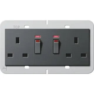 Gira Doppelsteckdose 278428 BS 13A Kont Syst. 55 BS 80Ant