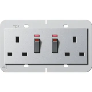 Gira Doppelsteckdose 278426 BS 13A Kont Syst.55 BS 80 Alu