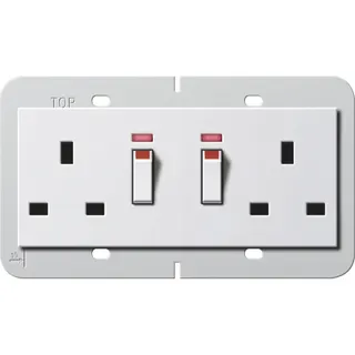 Gira Doppelsteckdose 278403 BS 13A Kont Syst. 55 BS 80 rw