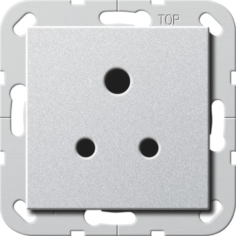 Gira Steckdose 277226 Round Pin 5 A System 55 Farbe Alu