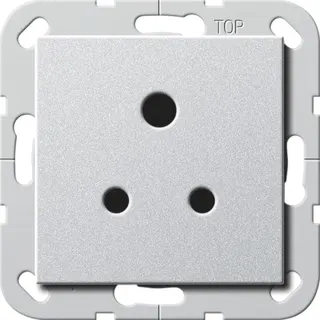 Gira Steckdose 277226 Round Pin 5 A System 55 Farbe Alu