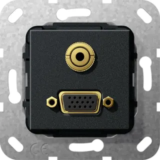 Gira Einsatz 565910 Miniklinke 3,5mm 15-pol Kab sw