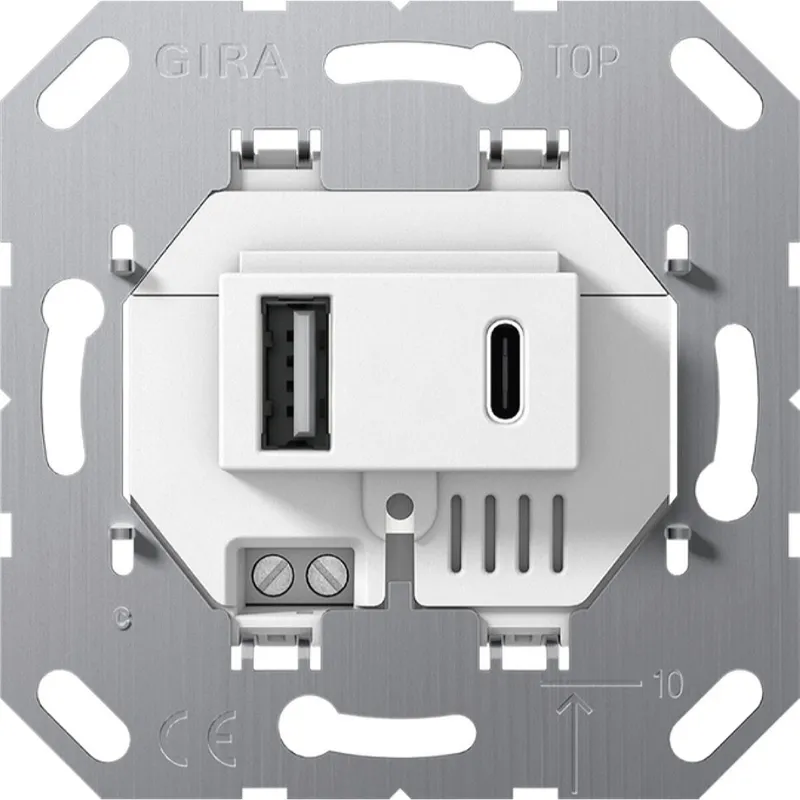 Gira Spannungsversorgung 234900 USB 2f Typ A/C Einsatz weiß