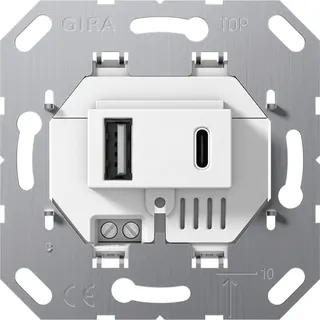 Gira Spannungsversorgung 234900 USB 2f Typ A/C Einsatz weiß