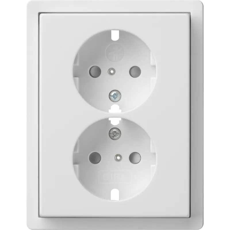 Gira Abdeckung 0930112 SCHUKO 2fach Fläche reinweiss