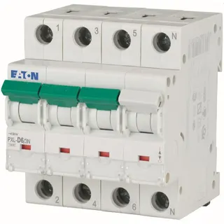 Eaton Electric Leitungsschutzschalter, Automat PXL-D6/3N D6A 3polig+N