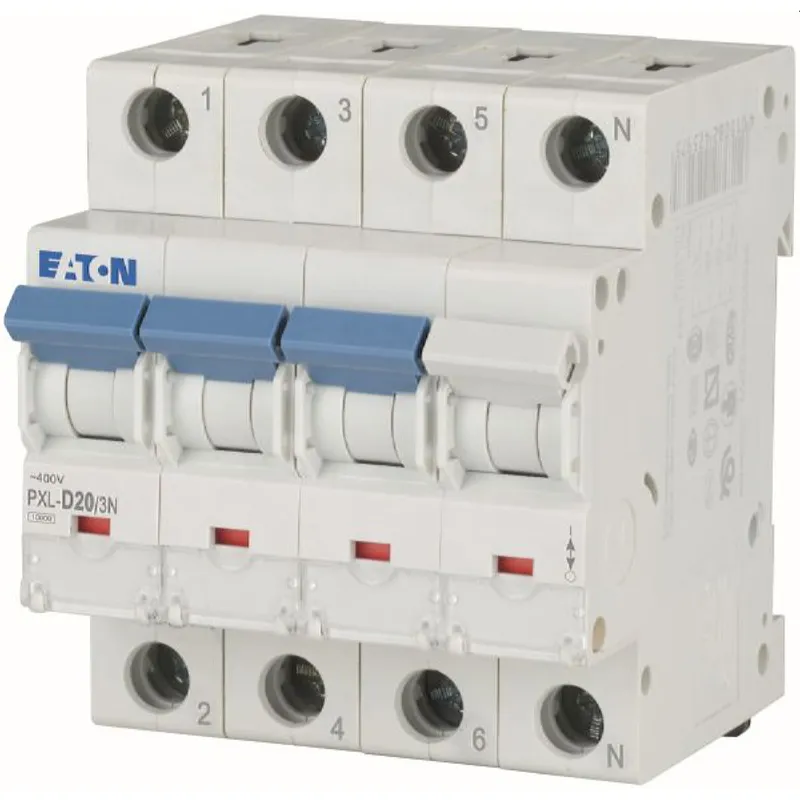 Eaton Electric Leitungsschutzschalter, Automat PXL-D20/3N D20A 3polig+N