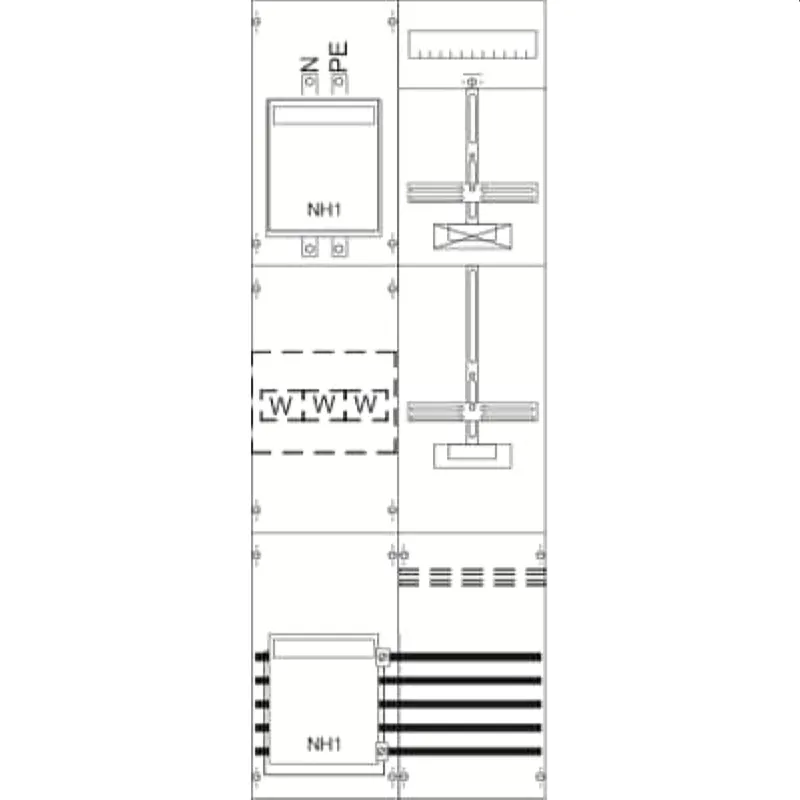 ABB Striebel & John KA4227 Mess- und Wandlerfeld H5/B2 vorverdrahtet mit Zählerkreuz