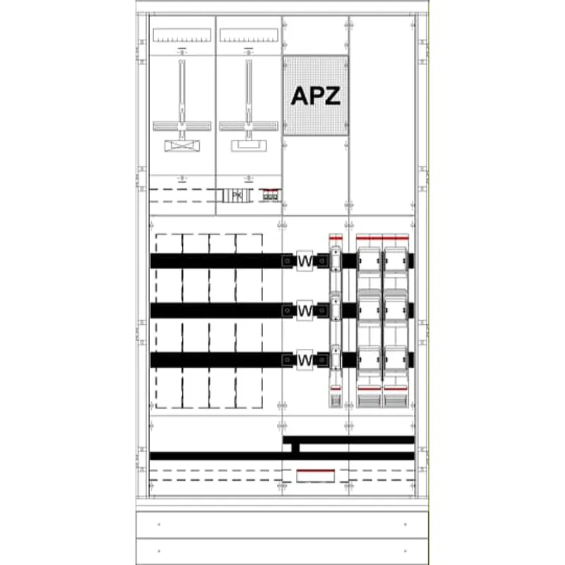 ABB Striebel & John KS4220 Mess- und Wandlerschrank Aufputz, mit Zählerkreuz