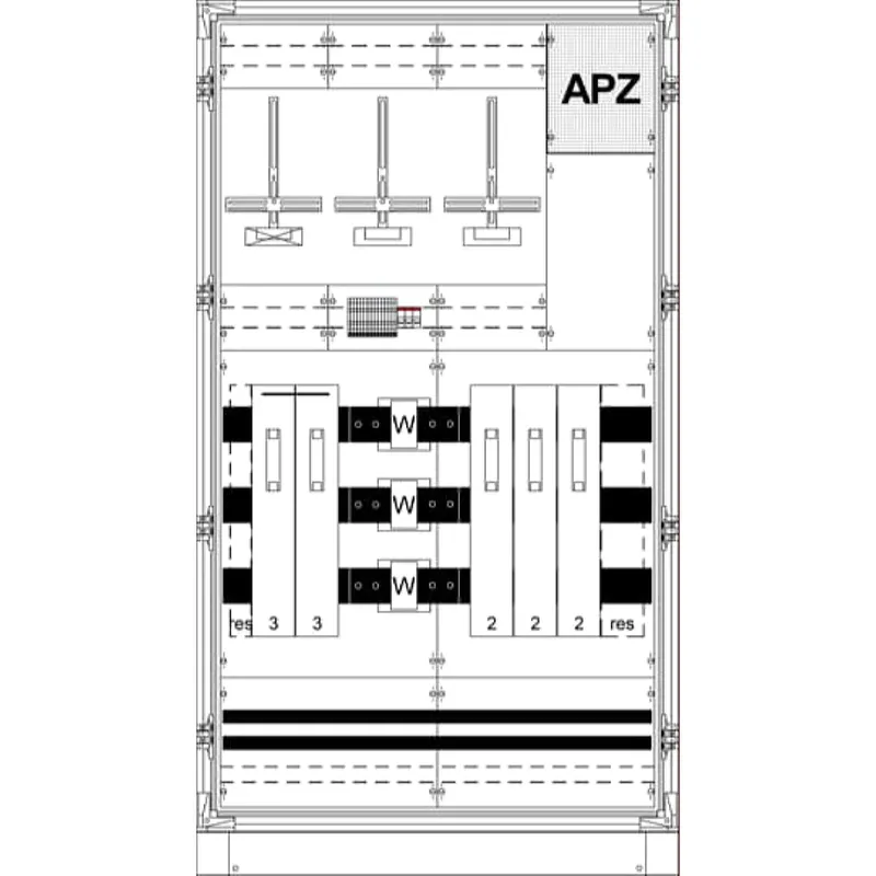 ABB Striebel & John KS4226 Mess- und Wandlerschrank TriLine, Aufputz, mit Zählerkreuz