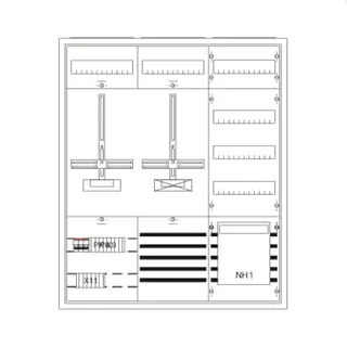 ABB Striebel & John KS4215 Mess- und Wandlerschrank A27 Aufputz mit Zählerkreuz