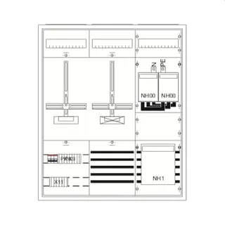 ABB Striebel & John KS4216 Mess- und Wandlerschrank A27 Aufputz mit Zählerkreuz