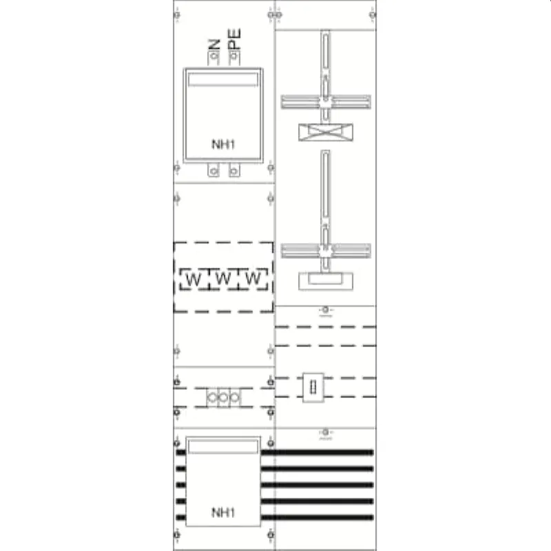 ABB Striebel & John KA4239 Mess- und Wandlerfeld H5/B2 vorverdrahtet mit Zählerkreuz