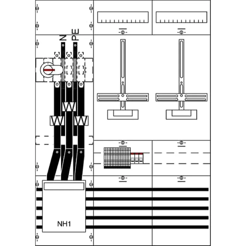 ABB Striebel & John KA4257 Mess- und Wandlerfeld H3/B3 vorverdrahtet mit Zählerkreuz