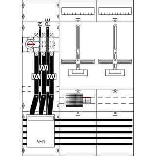 ABB Striebel & John KA4257 Mess- und Wandlerfeld H3/B3 vorverdrahtet mit Zählerkreuz