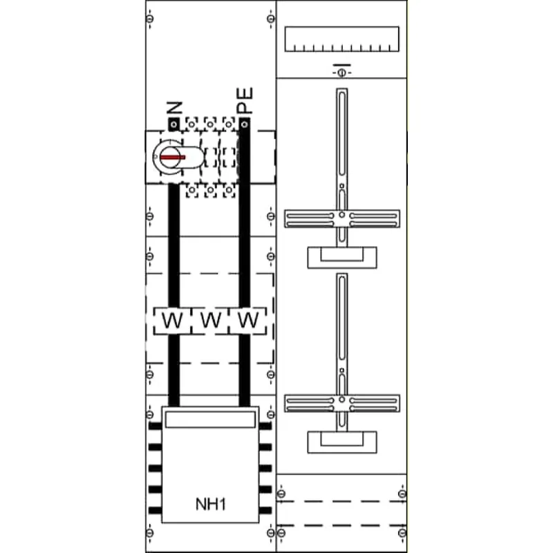 ABB Striebel & John KA4250 Mess- und Wandlerfeld H3/B2 vorverdrahtet mit Zählerkreuz