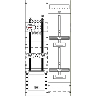 ABB Striebel & John KA4250 Mess- und Wandlerfeld H3/B2 vorverdrahtet mit Zählerkreuz