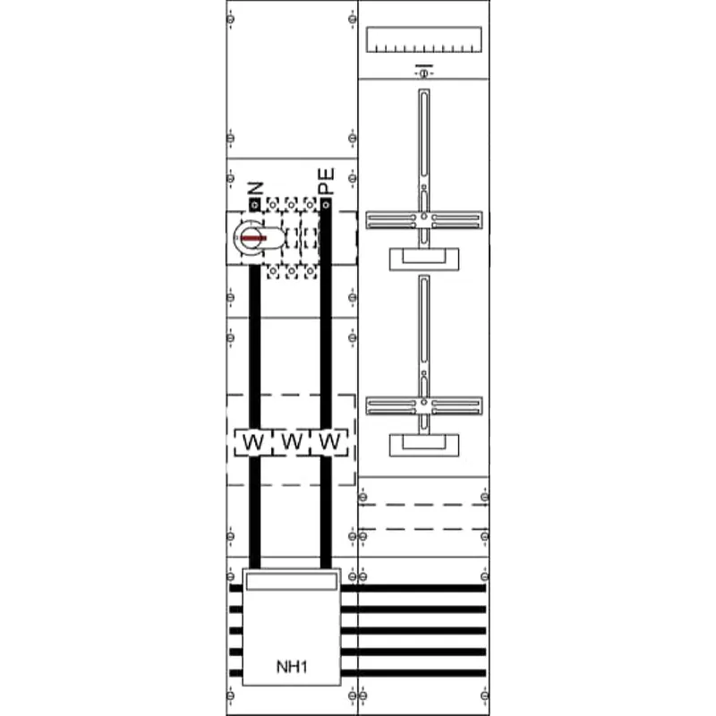 ABB Striebel & John KA4251 Mess- und Wandlerfeld H5/B2 vorverdrahtet mit Zählerkreuz