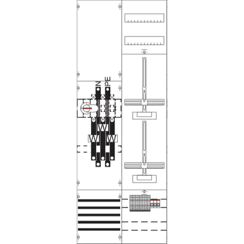ABB Striebel & John KA4208 Mess- und Wandlerfeld BH5 vorverdrahtet mit Zählerkreuz