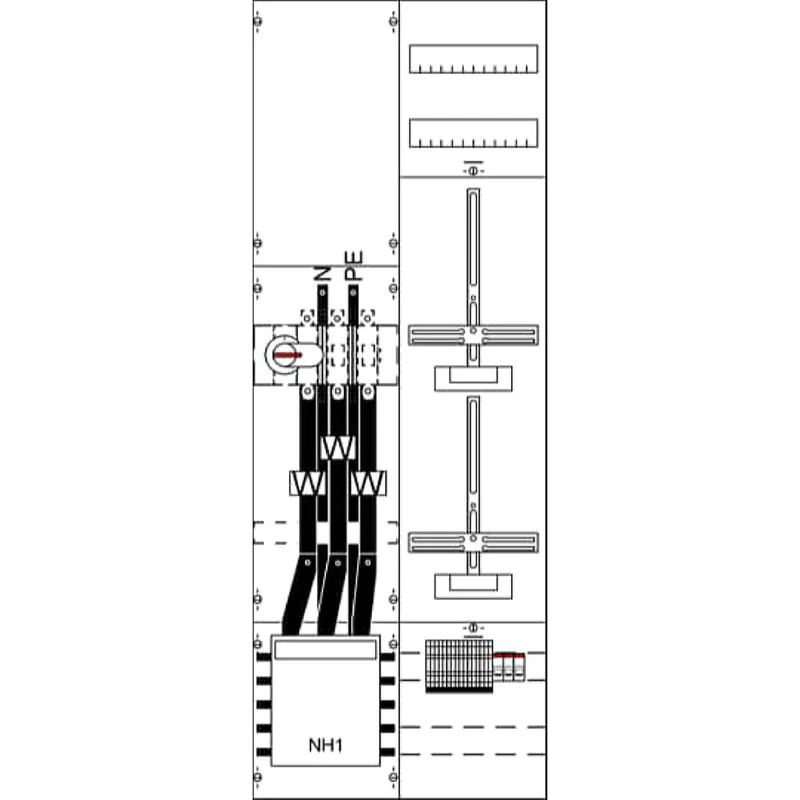 ABB Striebel & John KA4209 Mess- und Wandlerfeld BH5 vorverdrahtet mit Zählerkreuz
